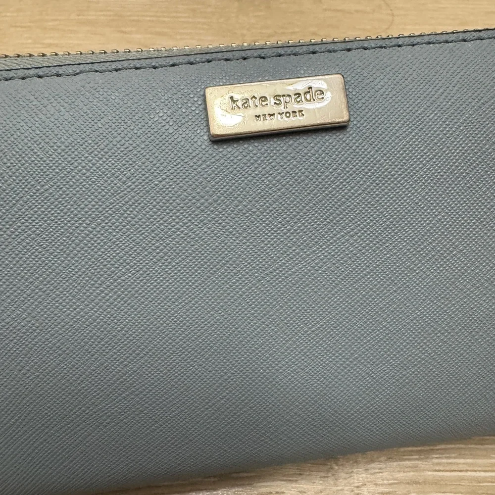 Kate Spade Laurel Way Neda Wallet Cloudcover Zip Around Wallet Dusty Blue